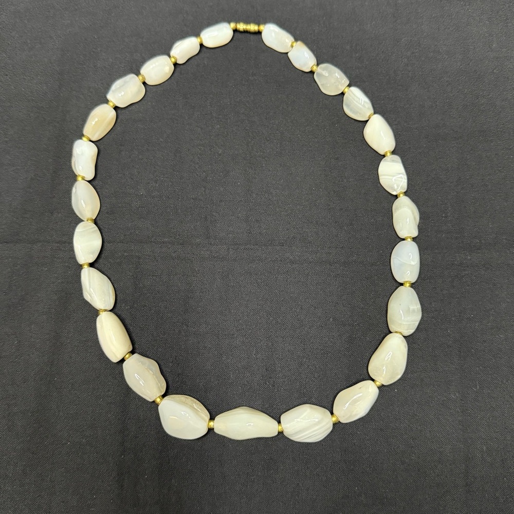 Polished White Agate Necklace